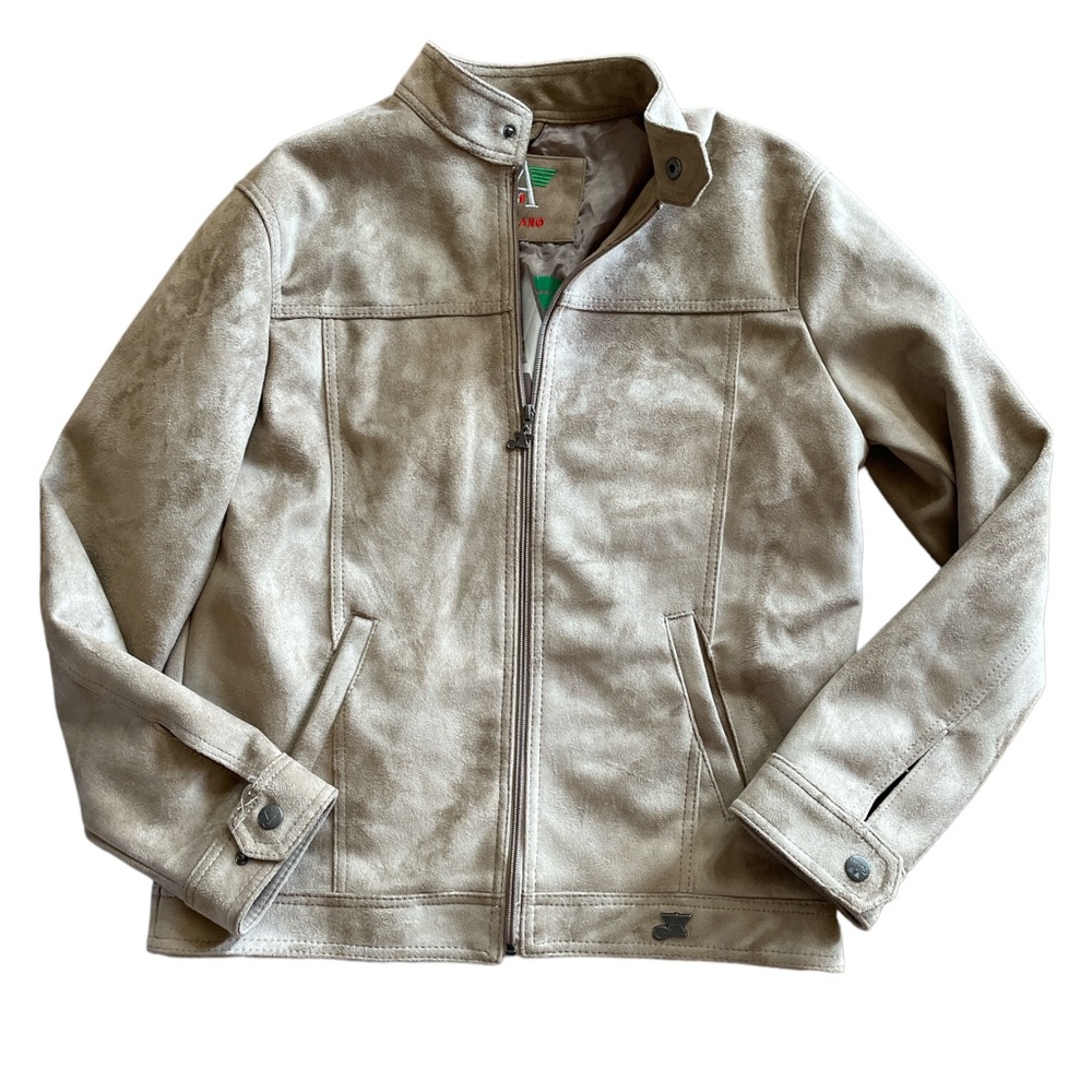 Suede Leather Bomber Jacket GA Milano Made in Italy Men’s Large
